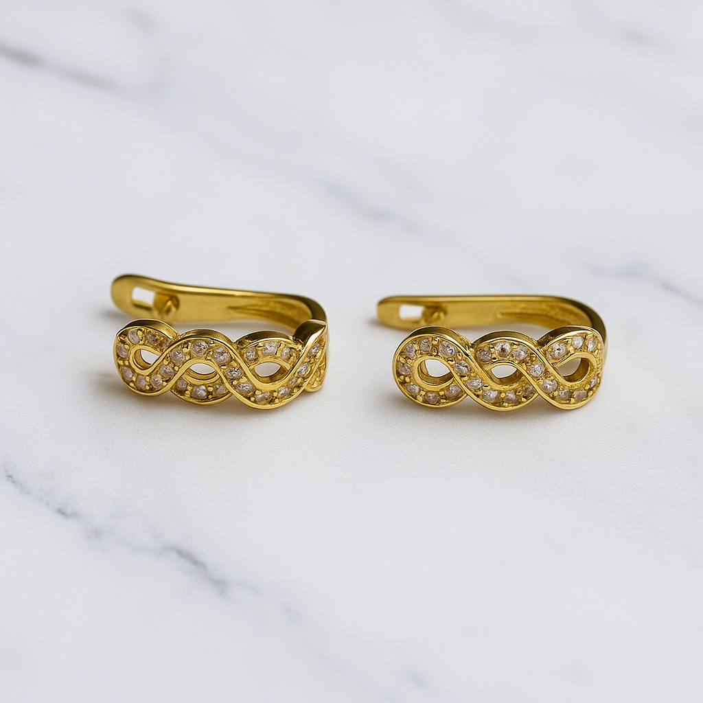 14 karátos arany fülbevaló cirkónia kövekkel