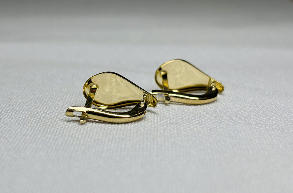 14K sárga arany női fülbevaló – elegáns cseppformájú dizájn - Image 2