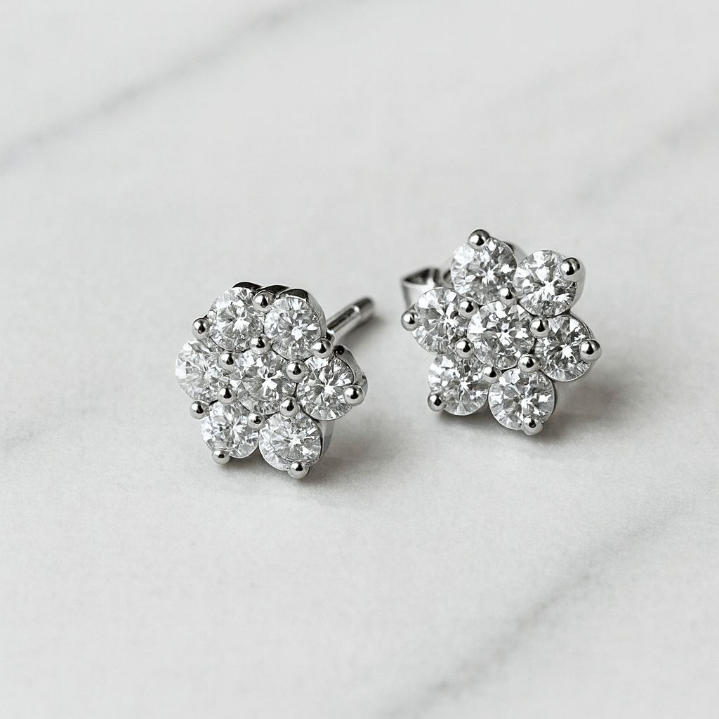 Ragyogó cirkóniás virág fülbevaló