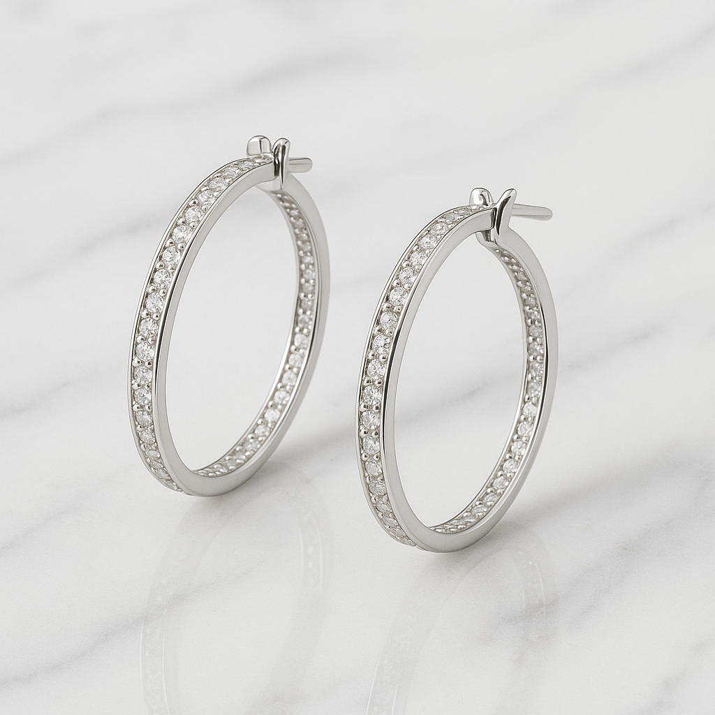 Cirkóniás karika fülbevaló