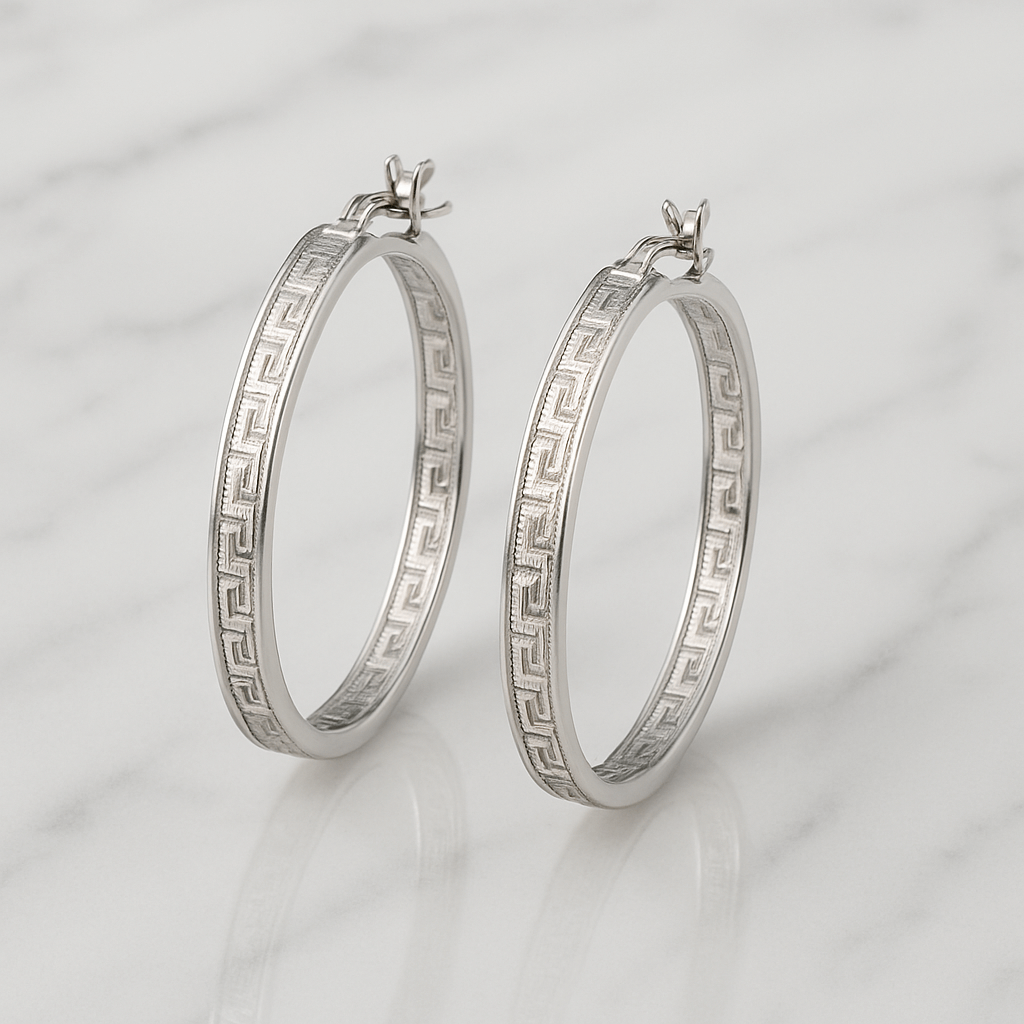 Görögmintás karika fülbevaló