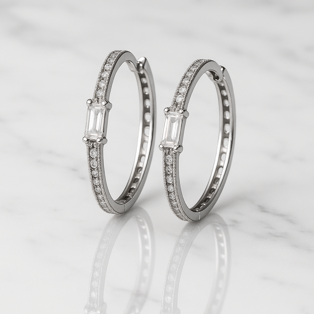 Különleges köves karika fülbevaló