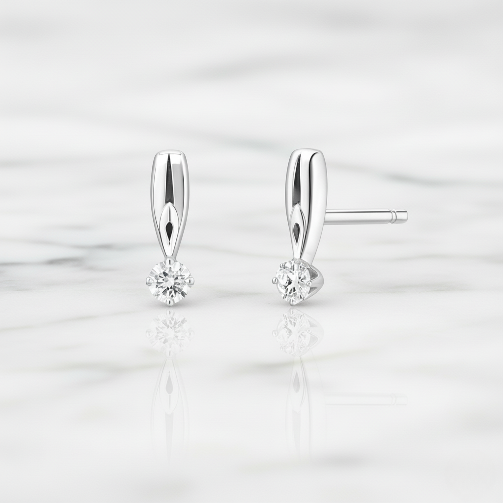 Fehérarany gyémántköves fülbevaló